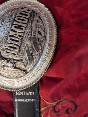 Montana Silversmiths Silver and Black Rodeo Buckle Belt